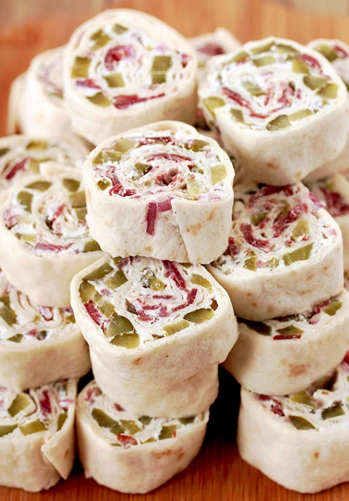 Delicious salami roll-ups with pickles