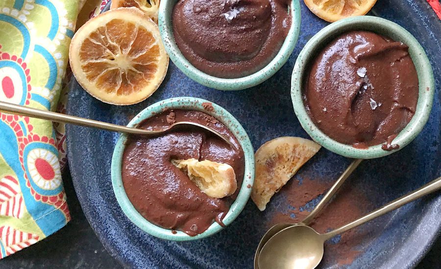 Chocolate Tahini Pudding with Sweet Potato