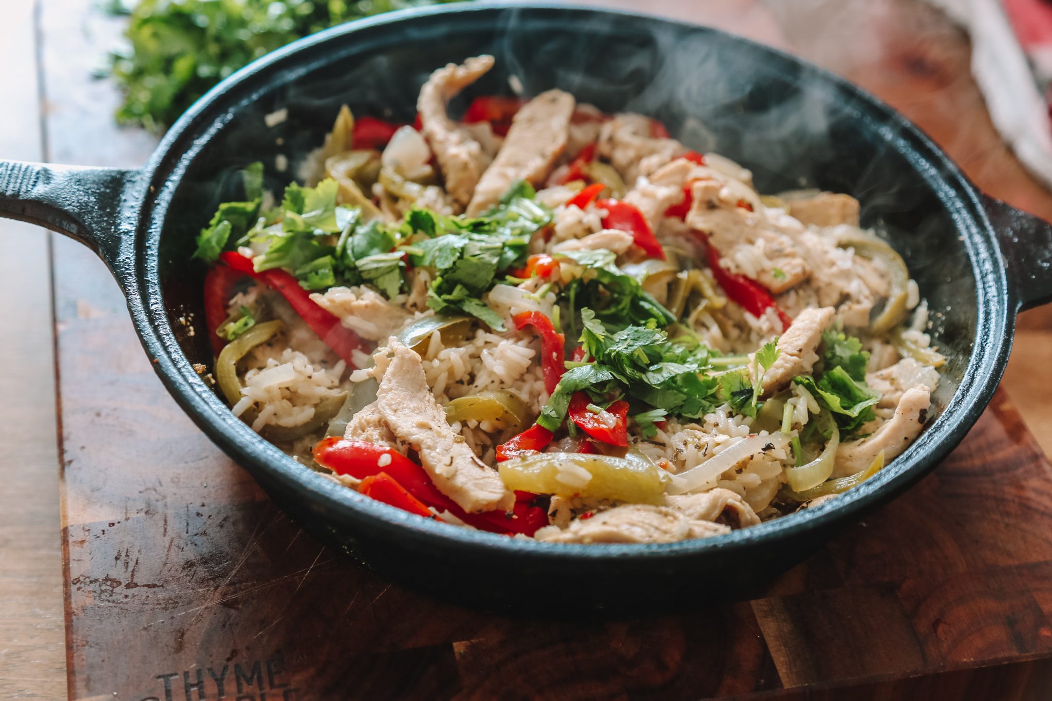 Skillet Chicken Fajita Rice