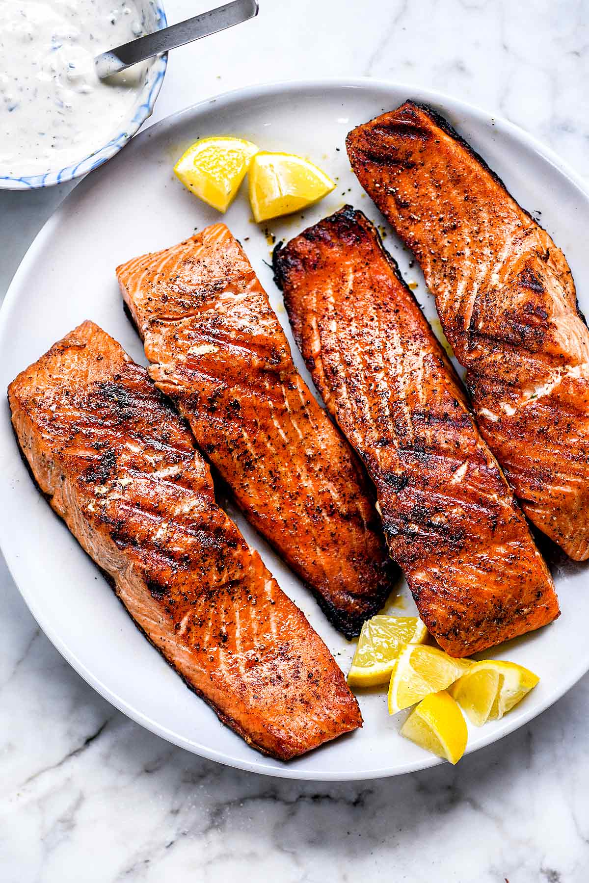 Grilled Salmon on a platter