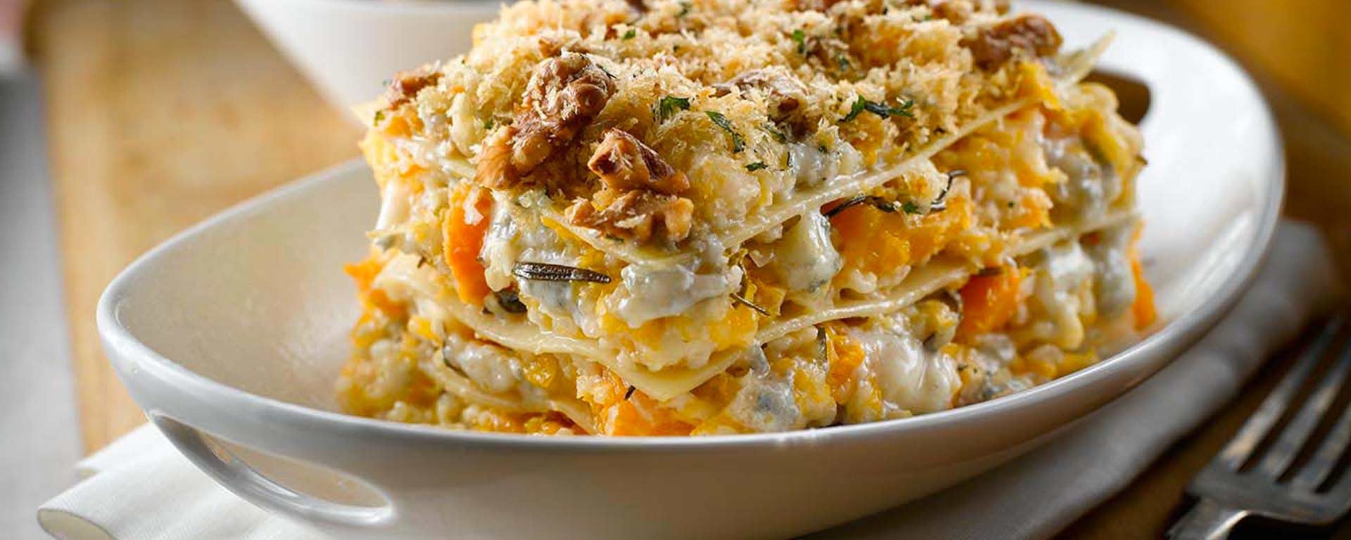 Roasted Butternut Squash Lasagna with Gorgonzola