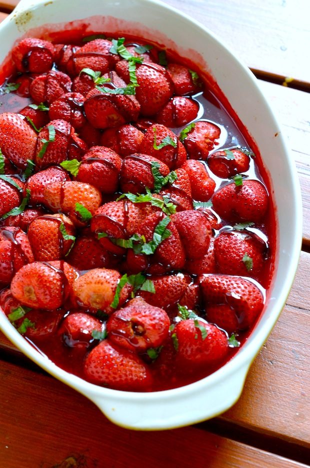 Roasted Strawberries with Balsamic Glaze
