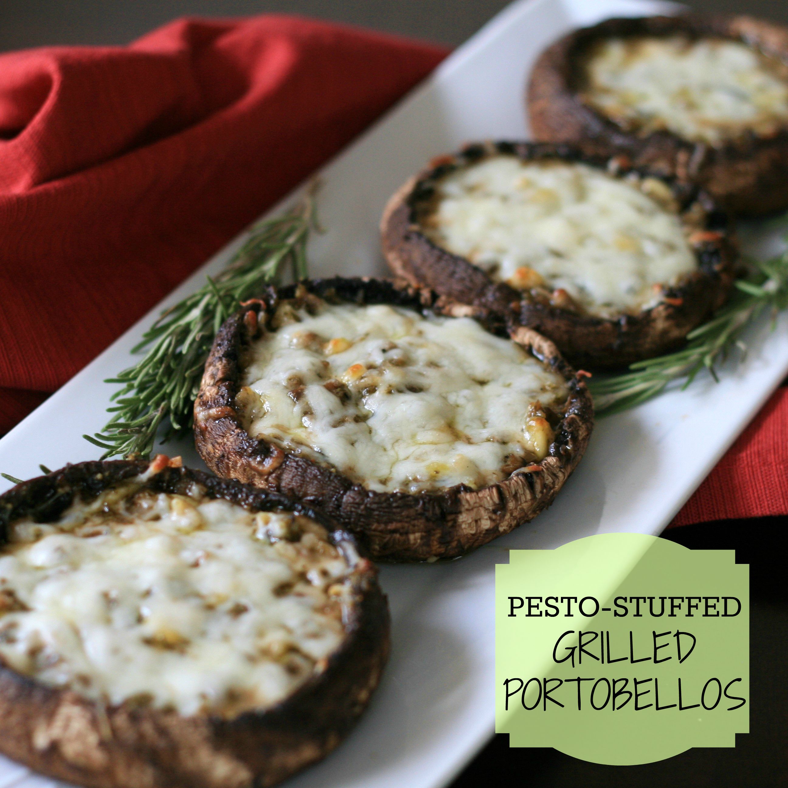 Pesto-Stuffed Grilled Portobellos