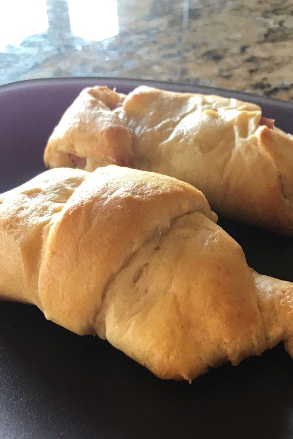 Breakfast Croissants Stuffed with Ham and Gruyere