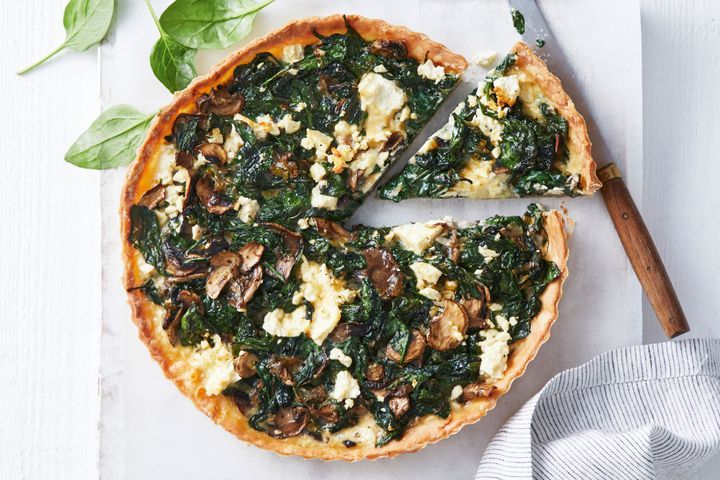 Gluten-Free spinach and mushroom tart