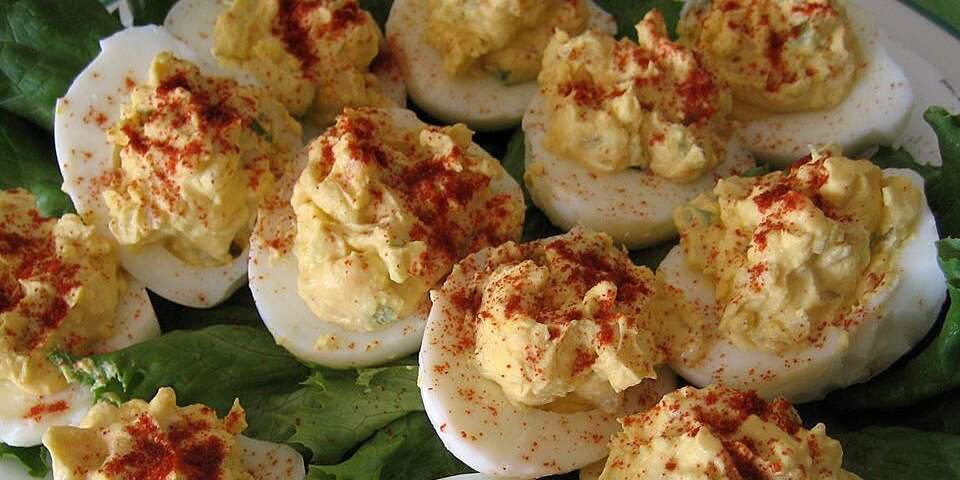 Plate of Di's Delicious Deluxe Deviled Eggs