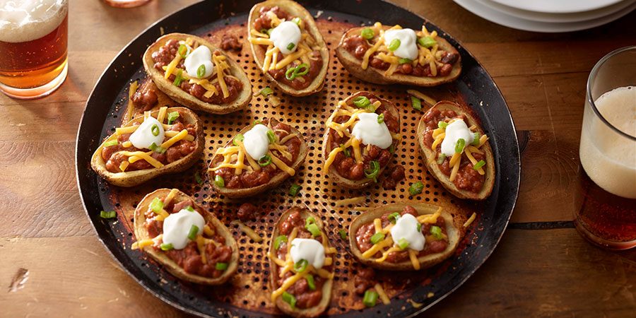 Super Loaded Chili Potato Skins