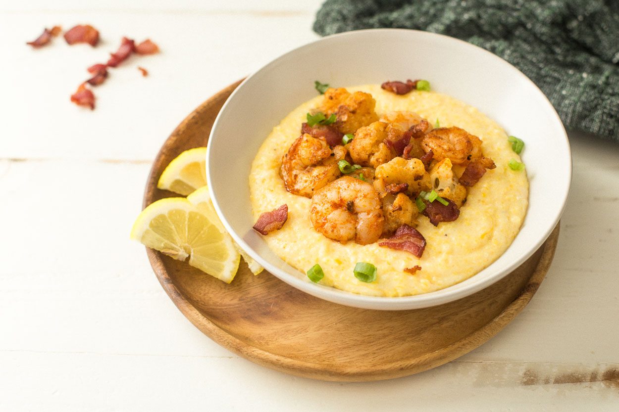 Shrimp, Cauliflower, and Bacon Saute