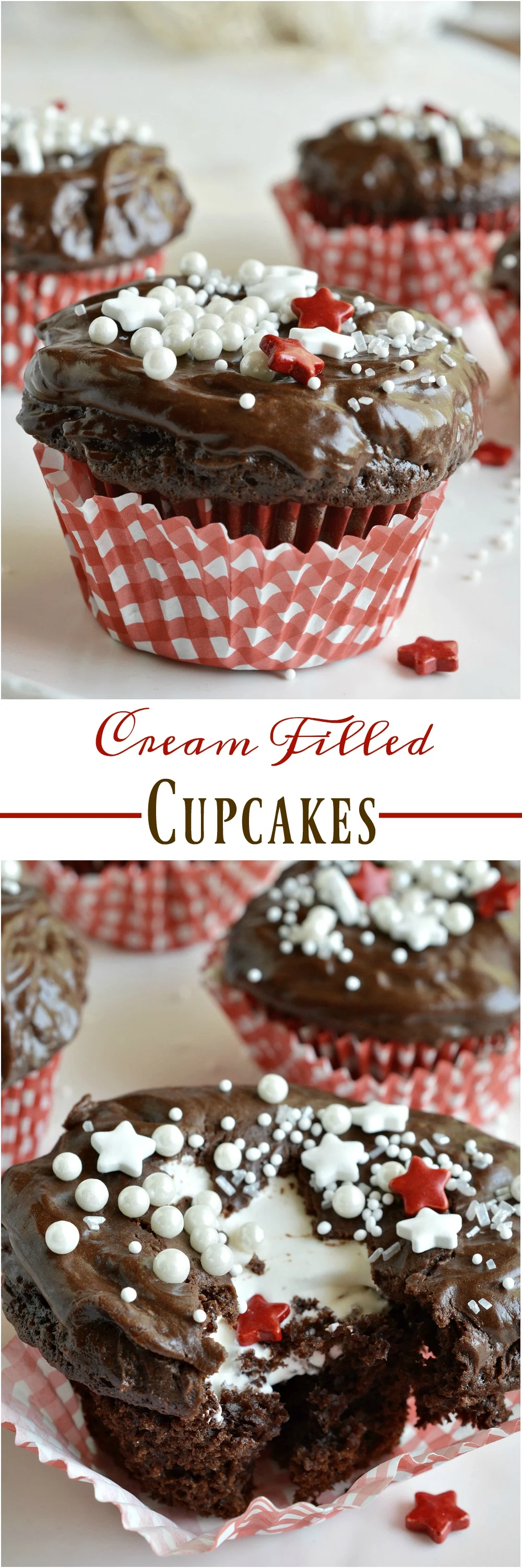 Delicious cream filled cupcakes