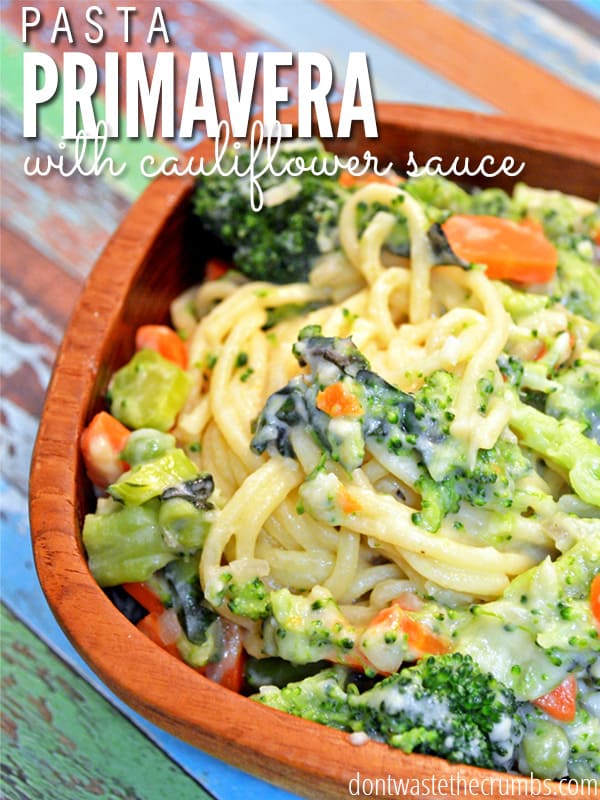 Vegetable Pasta Primavera with Creamy Cauliflower Sauce