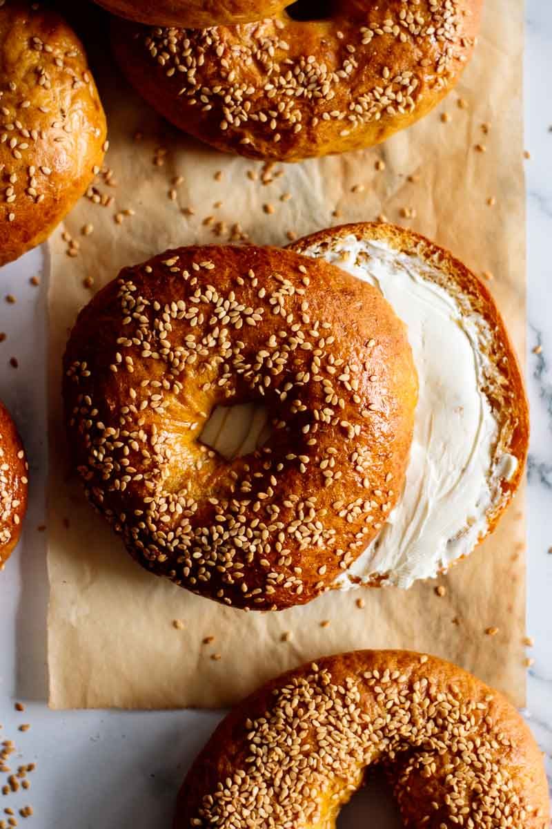 Homemade Pumpkin Bagels
