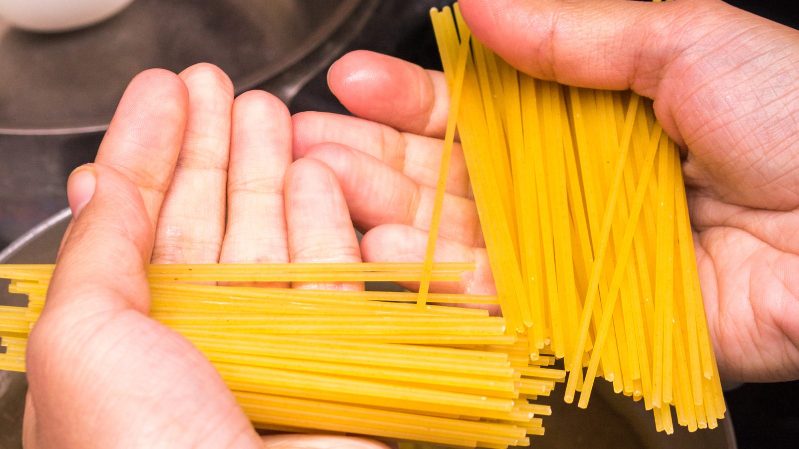 Trick to breaking pasta without making a mess