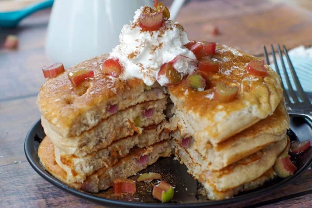 Rhubarb Pancakes - Food Meanderings