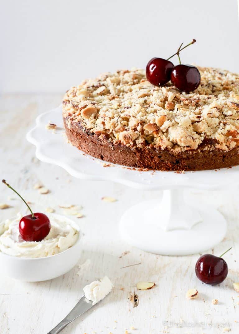Cherry Almond Buttermilk Coffee Cake