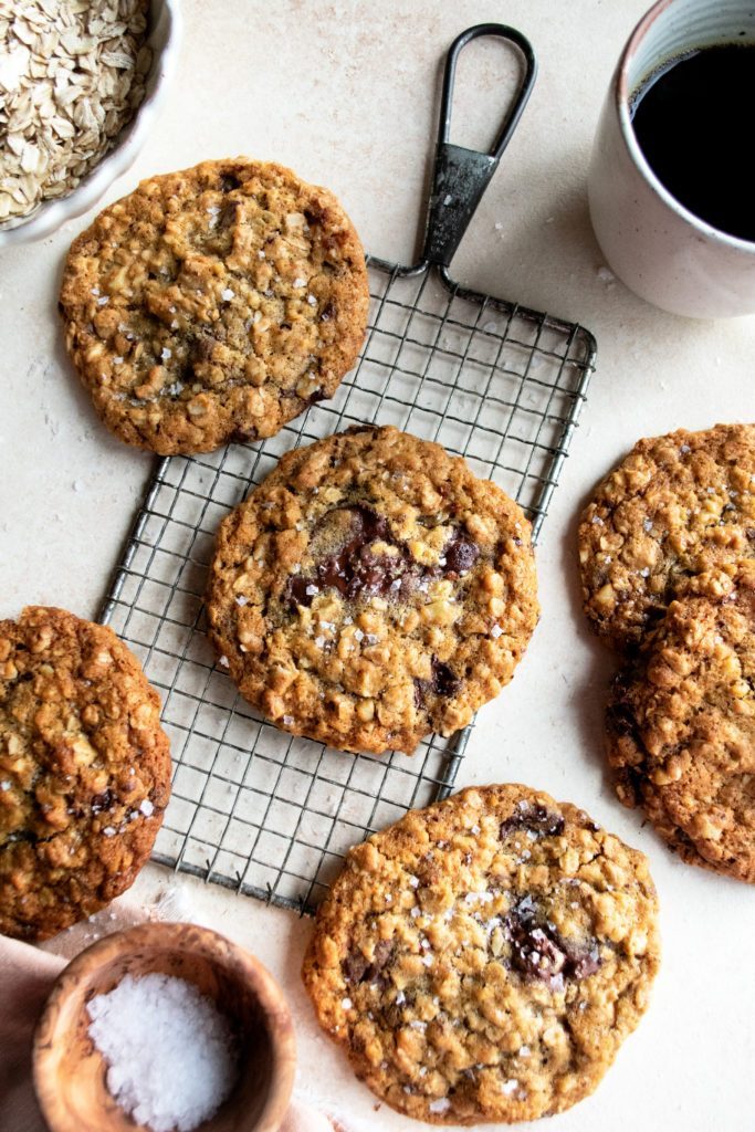 Brown Butter Oatmeal Cookies with Chocolate & Walnuts