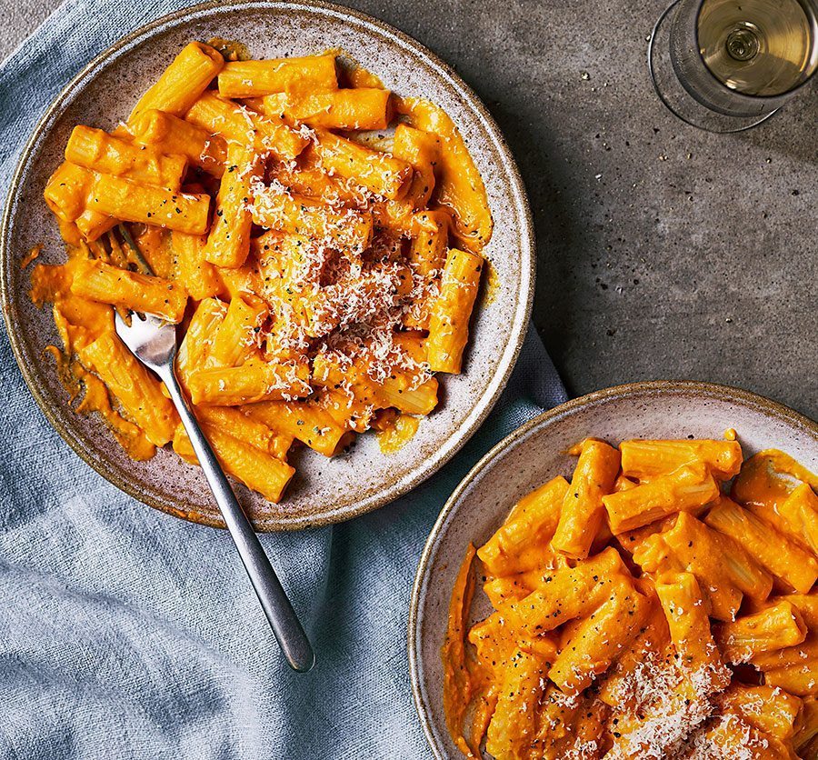 Creamy lemon & cabbage pasta with garlic crumbs