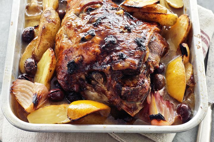 Greek-style slow-roasted lamb