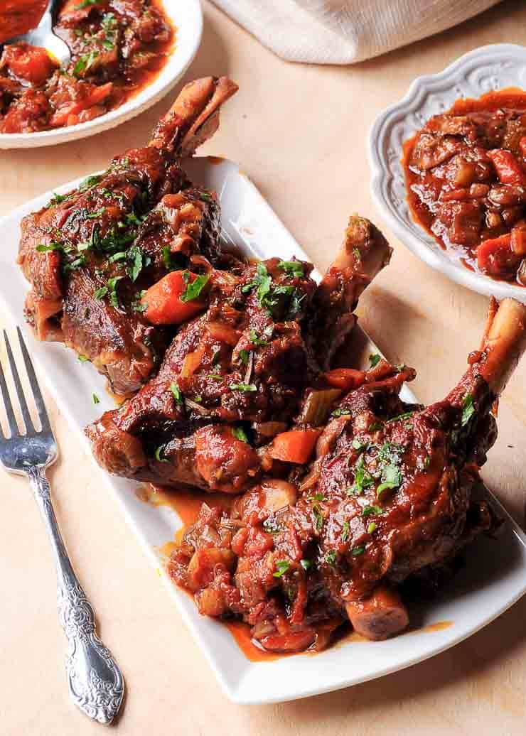 Beer Braised Lamb Shanks
