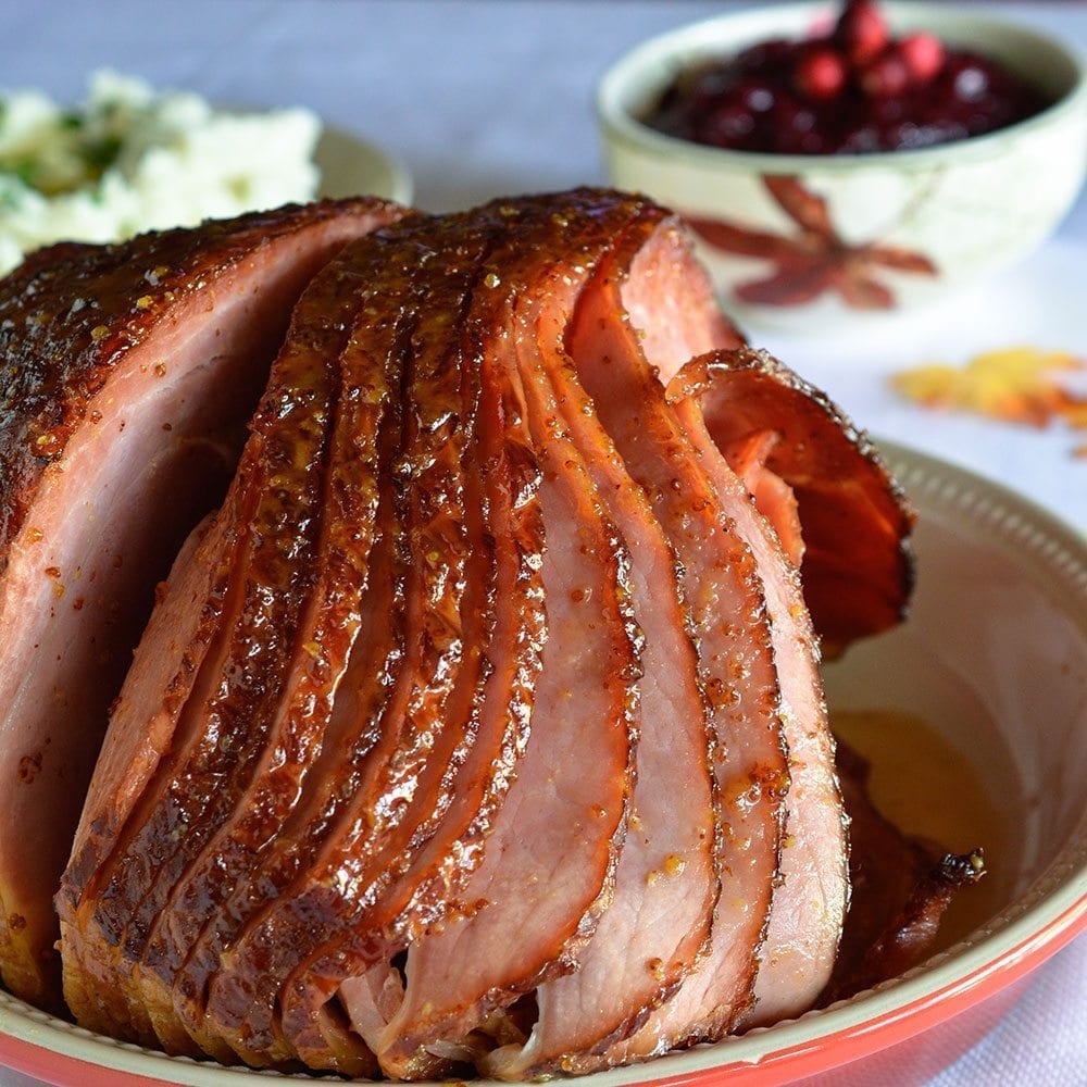 Slow Cooked Ham With Honey And Mustard Glaze