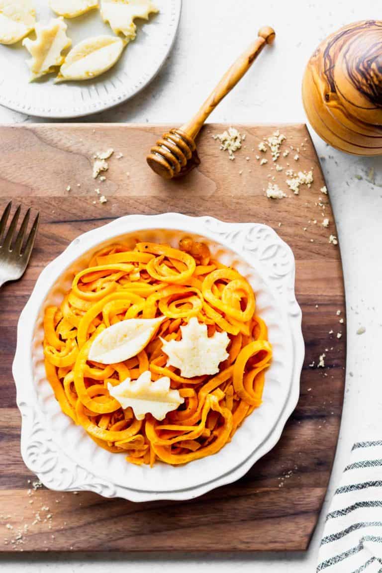 Spiralized Sweet Potato with Brown Sugar Honey Butter