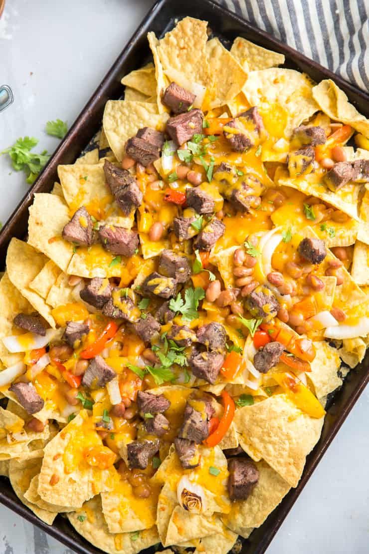 Delicious steak nachos