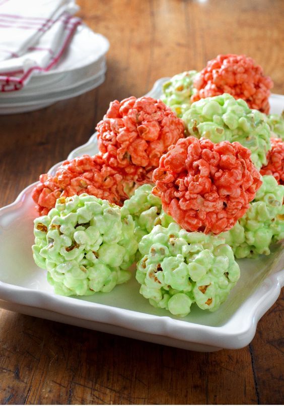 Festive JELL-O Popcorn Balls