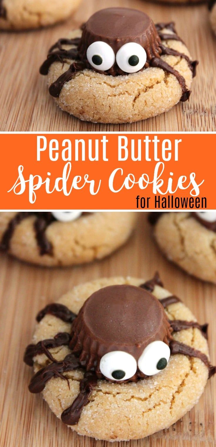Halloween Peanut Butter Spider Cookies