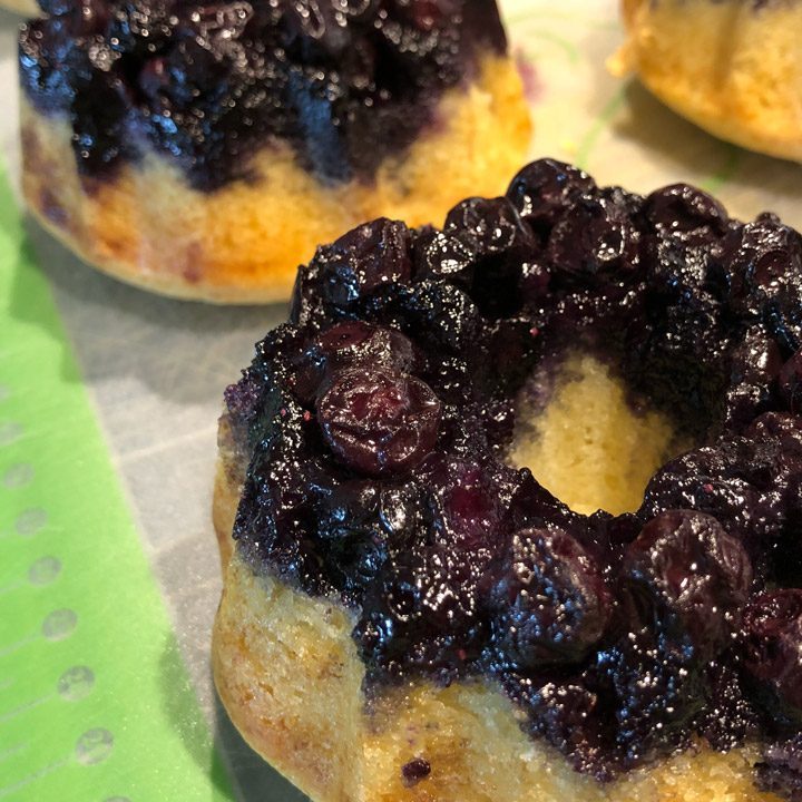 Blueberry Upside-Down Mini Cakes