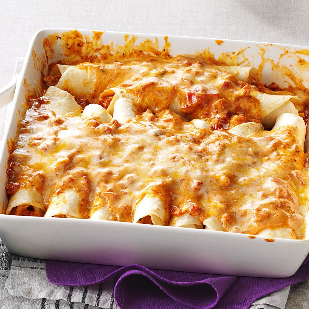 Delicious Simple Creamy Chicken Enchiladas