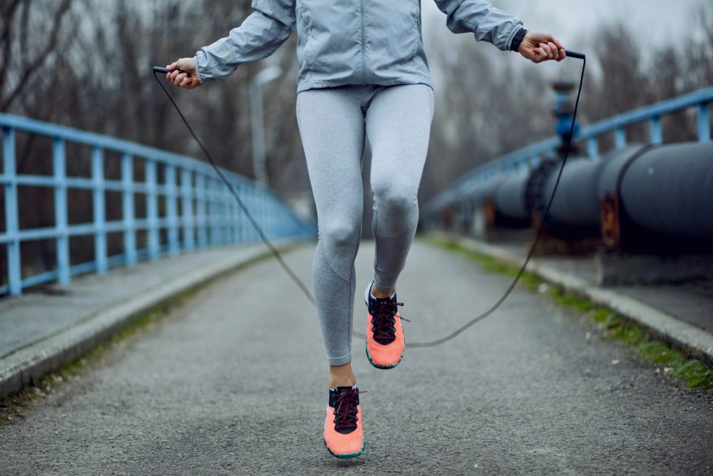 Person jumping rope for cross-training