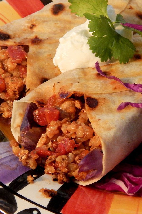 Delicious Ground Turkey Burrito