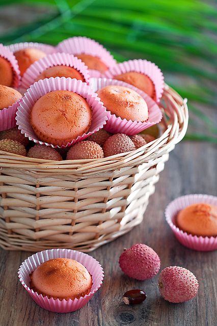 Lychee and Rose Water Muffins