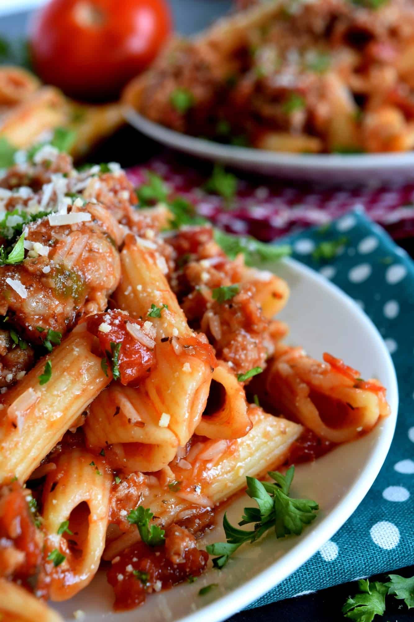 Spicy Italian Sausage Penne Pasta